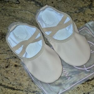 Beige Kids Ballet Slippers
